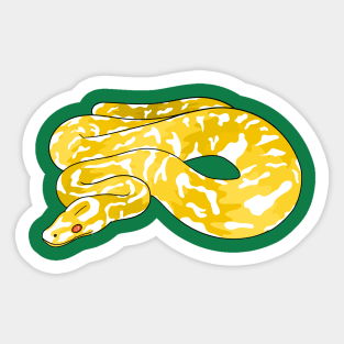 Burmese python snake cartoon illustration Sticker